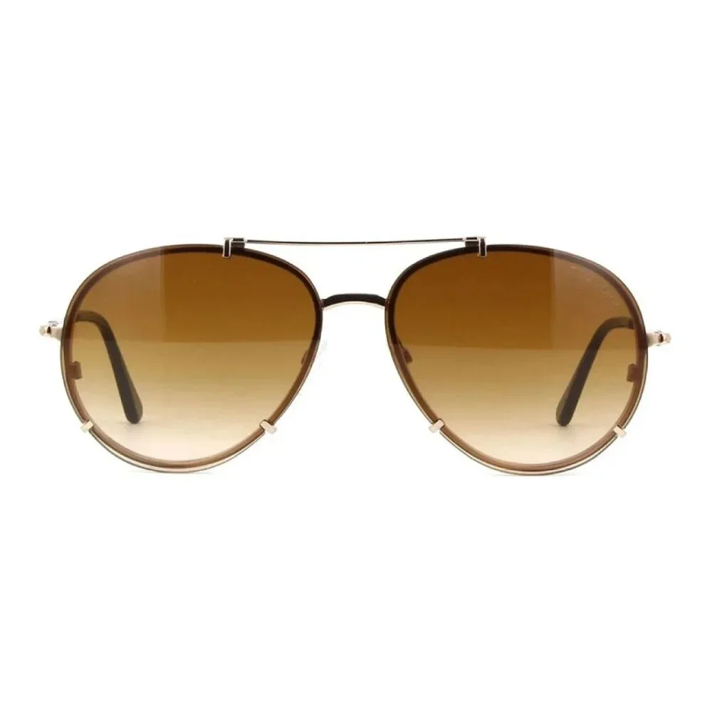 NEW TOM FORD SUNGLASSES GOLD/BROWN MEN AVIATOR EYEWEAR